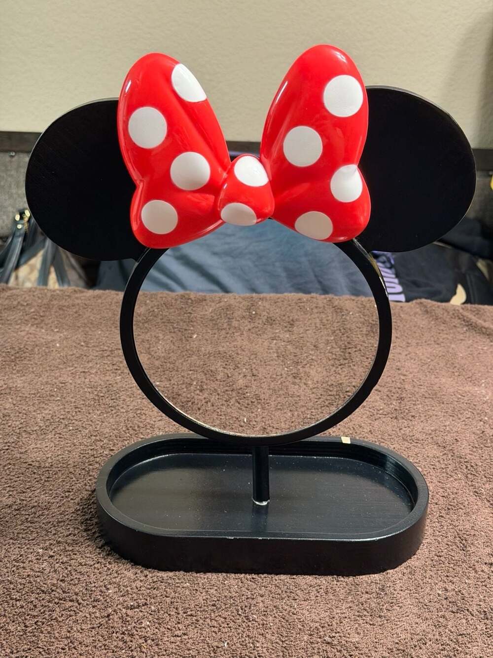 Disney Parks Minnie Mouse Tabletop Standing Mirror with Bow